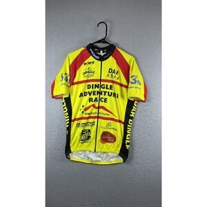 EVent Dingle Adventure Race Cycling Jersey Mens XL Yellow Full Zip Short Sleeve